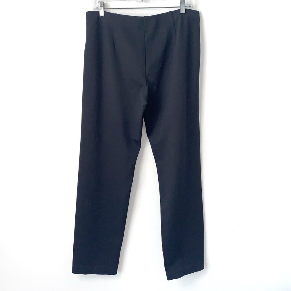 Eileen Fisher Knit Pants Womens Medium Gray Pull On Stretch Straight Leg Career